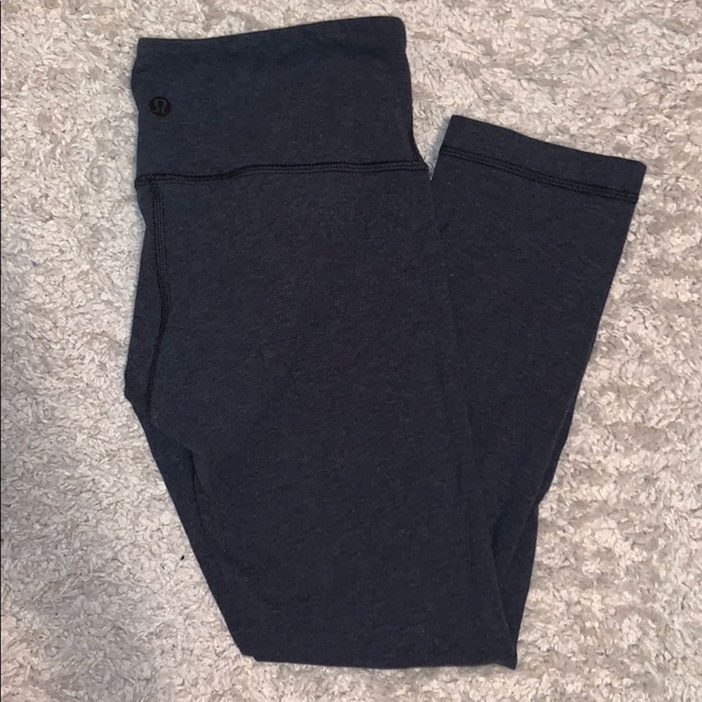 Dark Grey Cropped Lulu Leggings
